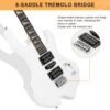 Guitarra eléctrica Glarry de 36 pulgadas estilo Burning Fire, color blanca con amplificador - Image 10