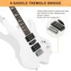 Guitarra eléctrica Glarry de 36 pulgadas estilo Burning Fire, color blanca con amplificador - Image 18