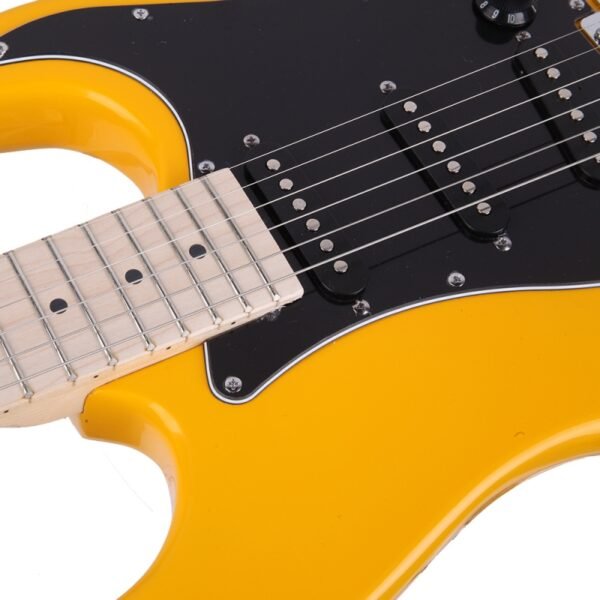 Guitarra eléctrica Glarry GST con amplificador de 20 W, color amarilla - Image 3