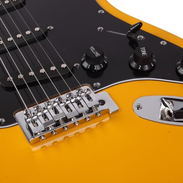 Guitarra eléctrica Glarry GST con amplificador de 20 W, color amarilla - Image 2