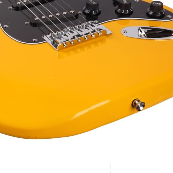 Guitarra eléctrica Glarry GST con amplificador de 20 W, color amarilla - Image 4