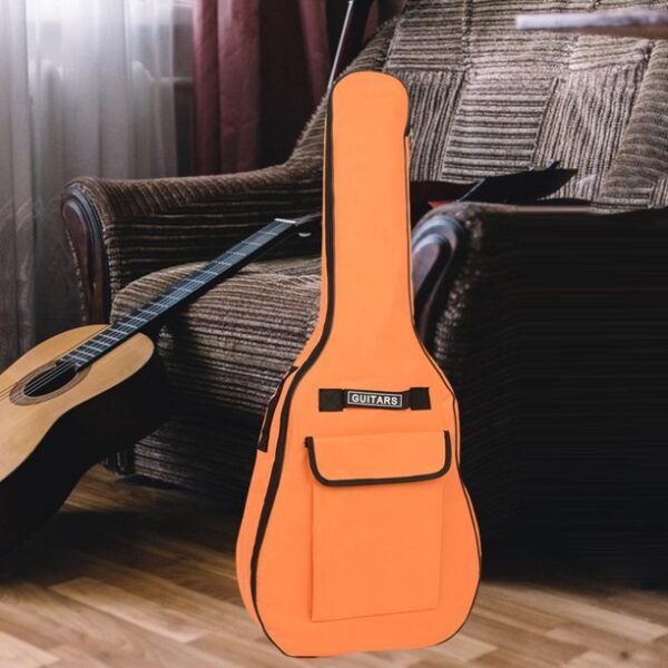 Estuche naranja para guitarra de 40/41 pulgadas, resistente al agua, de tela Oxford, con correas dobles, acolchada de algodón suave 600D, mochilas para guitarra eléctrica (copia) - Image 5