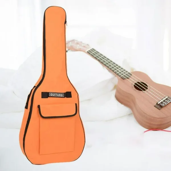 Estuche naranja para guitarra de 40/41 pulgadas, resistente al agua, de tela Oxford, con correas dobles, acolchada de algodón suave 600D, mochilas para guitarra eléctrica (copia) - Image 2