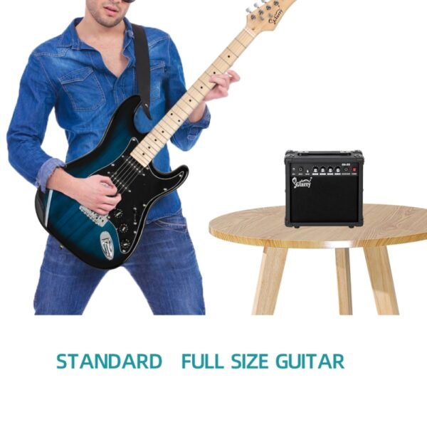 Guitarra eléctrica Glarry GST con amplificador de 20 W, color azul - Image 11