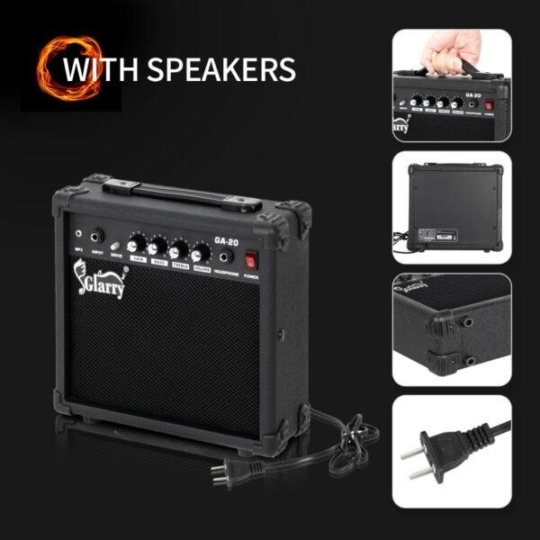 Guitarra eléctrica Glarry GST con amplificador de 20 W, color verde - Image 8