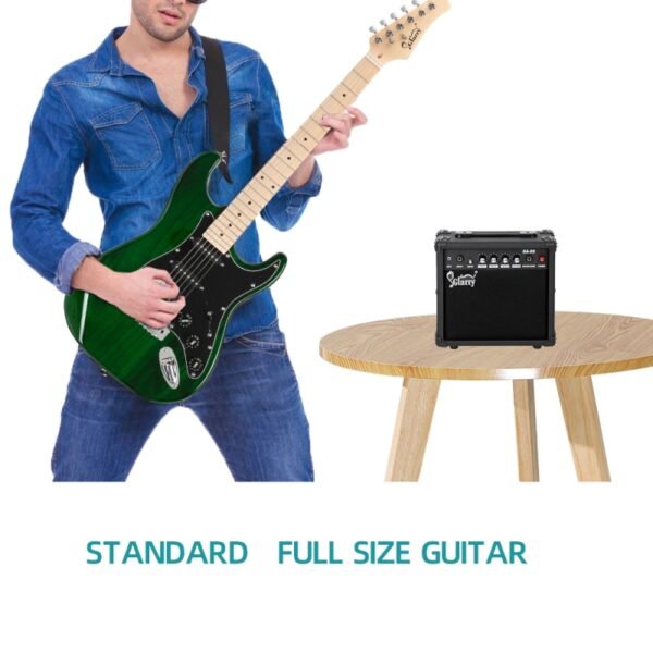 Guitarra eléctrica Glarry GST con amplificador de 20 W, color verde - Image 4