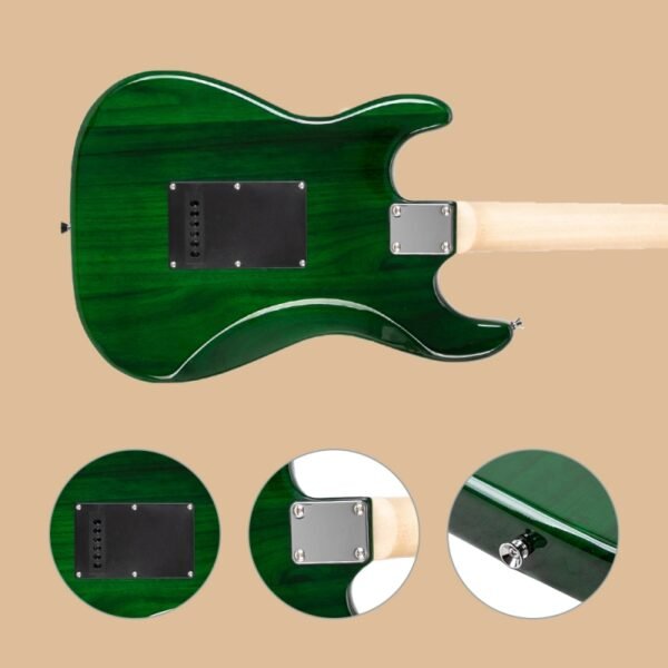 Guitarra eléctrica Glarry GST con amplificador de 20 W, color verde - Image 10