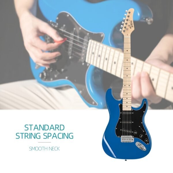 Guitarra eléctrica Glarry GST con amplificador de 20 W, color azul cielo - Image 3