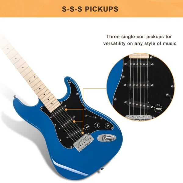 Guitarra eléctrica Glarry GST con amplificador de 20 W, color azul cielo - Image 2