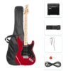 Guitarra eléctrica Glarry GST con amplificador de 20 W, color roja