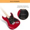 Guitarra eléctrica Glarry GST con amplificador de 20 W, color roja - Image 14