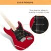 Guitarra eléctrica Glarry GST con amplificador de 20 W, color roja - Image 8