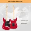 Guitarra eléctrica Glarry GST con amplificador de 20 W, color roja - Image 15
