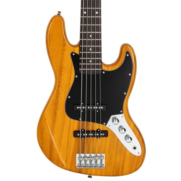 Bajo eléctrico de 5 cuerdas Glarry GJazz de tamaño completo, color amarillo - Image 9