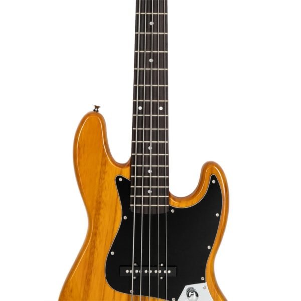 Bajo eléctrico de 5 cuerdas Glarry GJazz de tamaño completo, color amarillo - Image 4