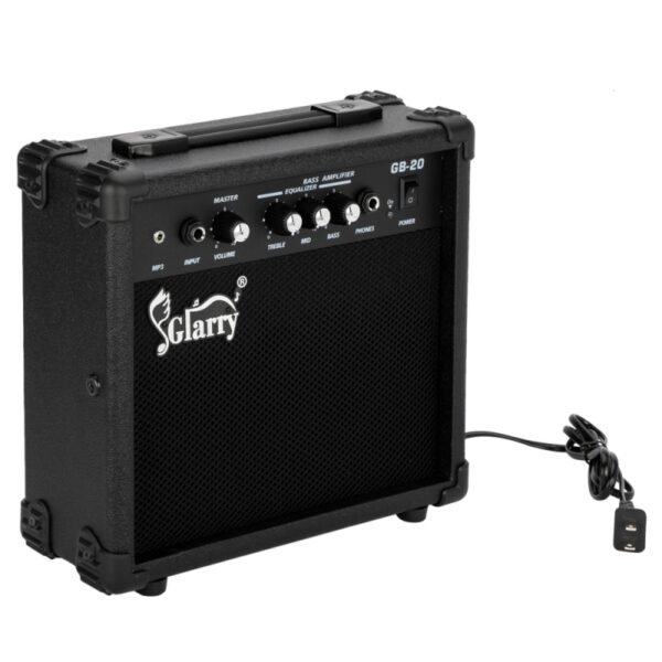 Bajo eléctrico Glarry GP Amarillo con amplificador de 20 W - Image 15