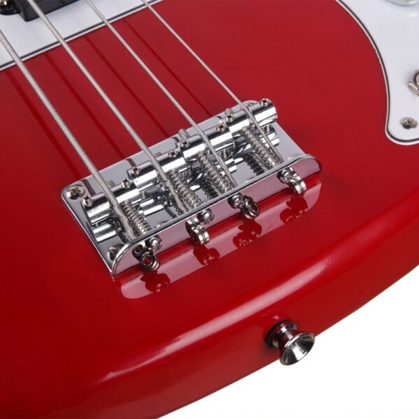 Bajo eléctrico Glarry GP Rojo con amplificador de 20 W - Image 9