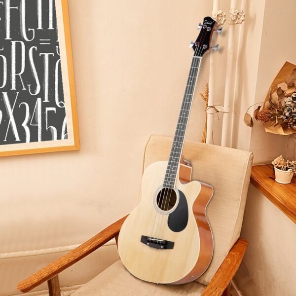Bajo acústico Glarry GMB101 de 44,5 pulgadas con ecualizador, color madera - Image 3