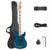 Bajo eléctrico Glarry GP PRO sin golpeador, color blanco azul