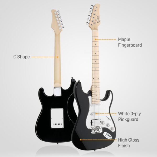 Guitarra eléctrica Glarry GST Stratocaster con pastillas HSS y amplificador de 20 W, color negro - Image 8