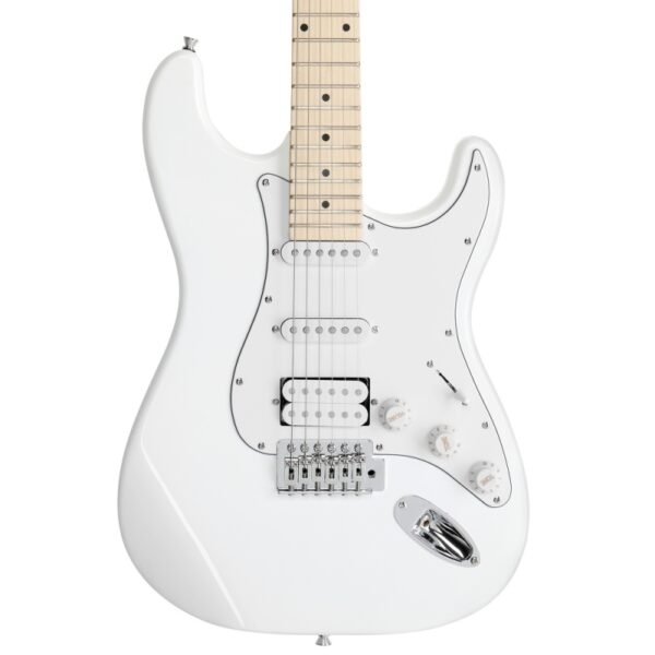 Guitarra eléctrica con Pastillas HSS Glarry GST con amplificador de 20 W, color blanco - Image 9