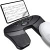 Pedal para pasar páginas con Bluetooth y música Lekato, recargable por USB, inalámbrico, silencioso, para iPad, iPhone, tableta y portátil