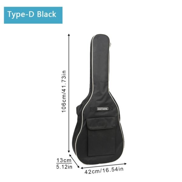 Estuche negro para guitarra de 40/41 pulgadas, resistente al agua, de tela Oxford, con correas dobles, acolchada de algodón suave 600D, mochilas para guitarra eléctrica