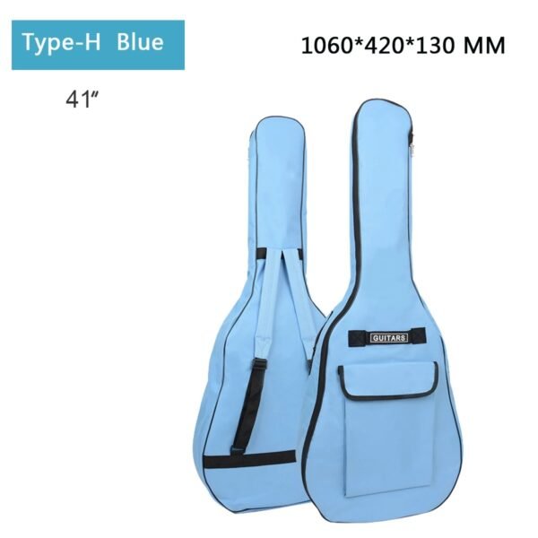 Estuche celeste para guitarra de 40/41 pulgadas, resistente al agua, de tela Oxford, con correas dobles, acolchada de algodón suave 600D, mochilas para guitarra eléctrica