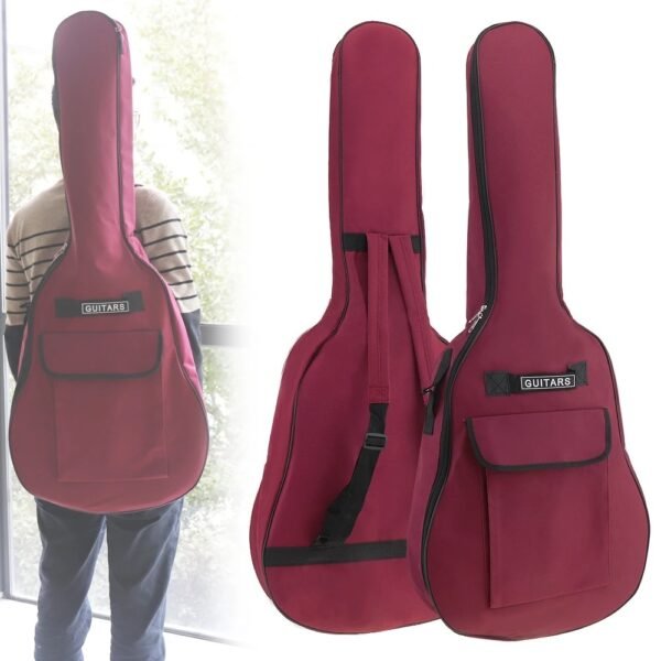 Estuche vino para guitarra de 40/41 pulgadas, resistente al agua, de tela Oxford, con correas dobles, acolchada de algodón suave 600D, mochilas para guitarra eléctrica - Image 3