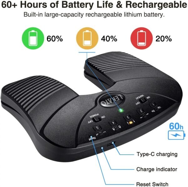 Pedal para pasar páginas con Bluetooth y música Lekato, recargable por USB, inalámbrico, silencioso, para iPad, iPhone, tableta y portátil - Image 4
