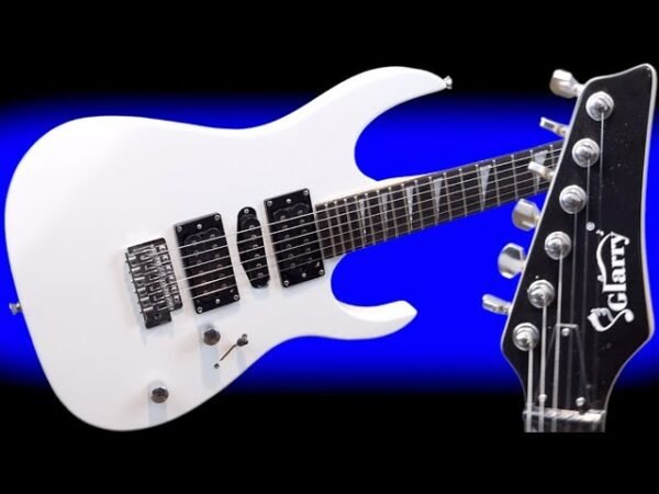 Guitarra eléctrica tipo Glarry 170 con amplificador de 20 W Blanca - Image 2