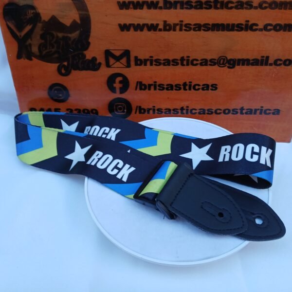Correa para Guitarra / Bajo - Diseño "ROCK - Estrellas y Patrones Geométricos"