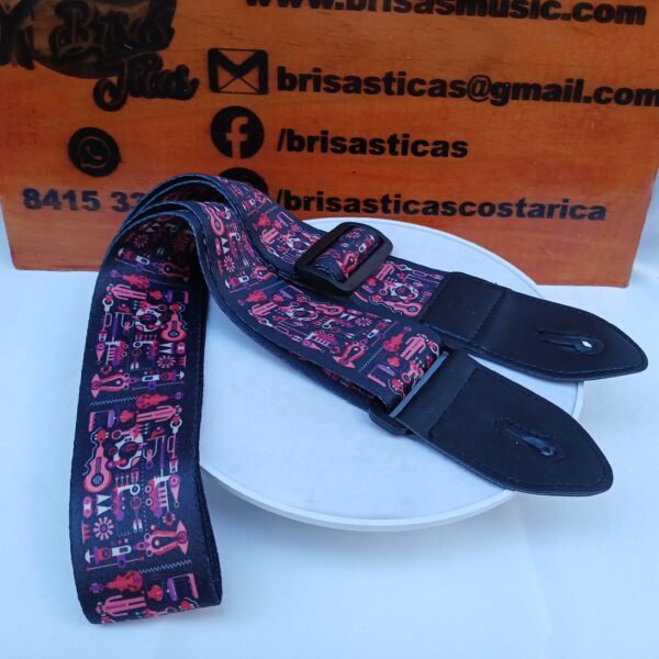 Correa para Guitarra / Bajo - Diseño "Mosaico de Instrumentos Musicales"
