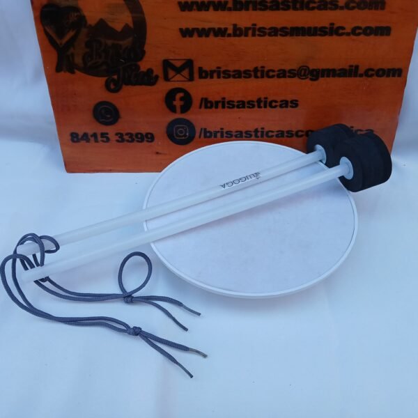 Baquetas de Percusión LUOGGA (Blancas con Cabeza de Goma/Plástico) - Ideal para Práctica