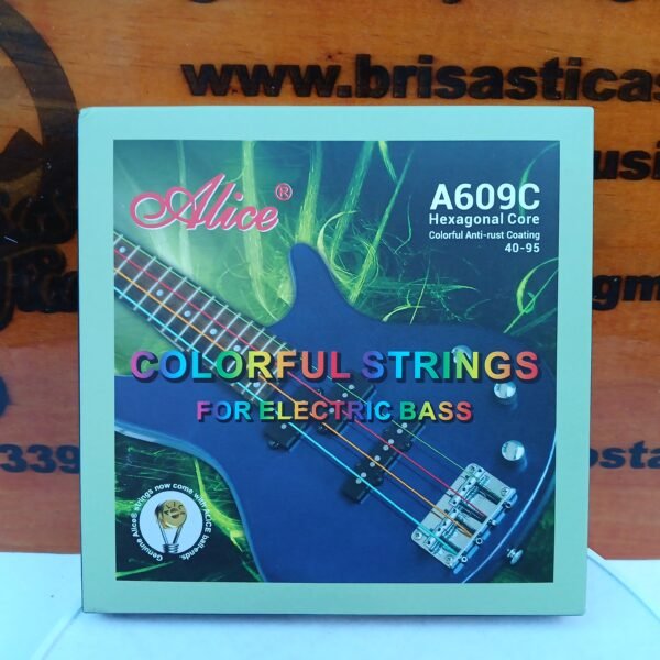 Cuerdas para Bajo Eléctrico Alice A609C "Colorful Strings" - Recubrimiento Anti-Óxido (Calibre 40-95) 4 cuerdas