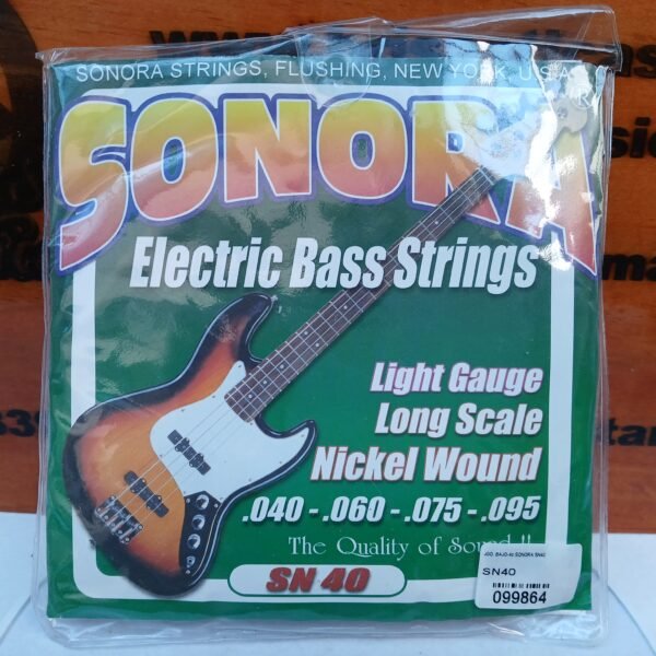 Cuerdas para Bajo Eléctrico Sonora SN40 - Light Gauge, Long Scale, Nickel Wound (.040-.095)