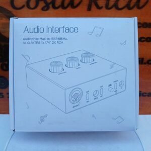 Interfaz de Audio RSGRHAI - Roja, Compacta y Completa con Cables