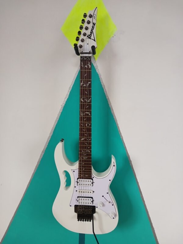 Guitarra Eléctrica Ibanez RG Series - Blanco Puro con Incrustaciones Florales - Image 11
