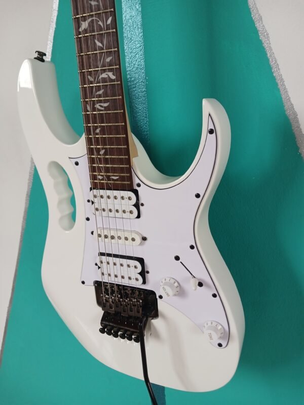 Guitarra Eléctrica Ibanez RG Series - Blanco Puro con Incrustaciones Florales