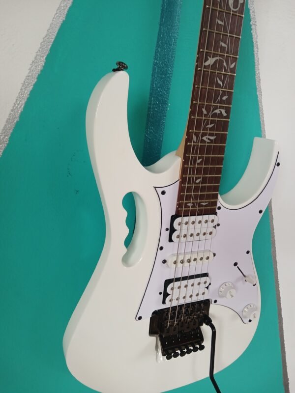 Guitarra Eléctrica Ibanez RG Series - Blanco Puro con Incrustaciones Florales - Image 9