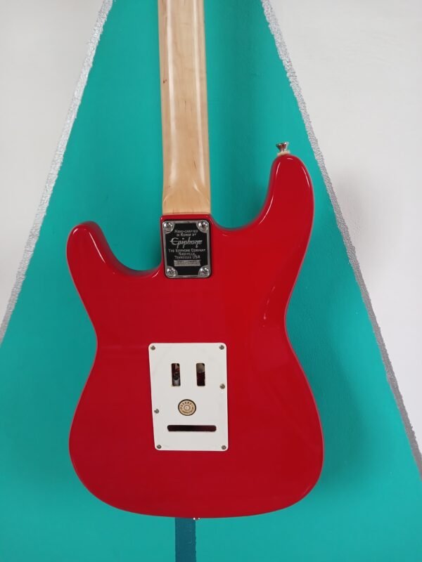 Guitarra Eléctrica Epiphone S Series (Estilo Stratocaster) - Rojo Brillante con Diapasón de Arce Hecha en Corea del Sur - Image 3
