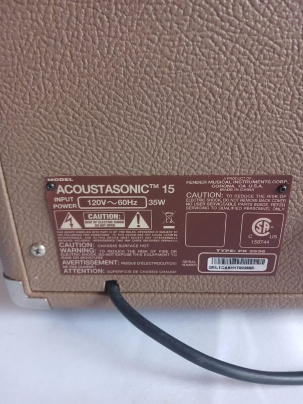Amplificador usado Fender Acoustasonic 15 beige - Image 5